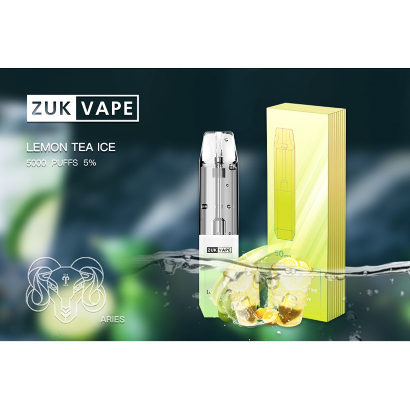 Lemon Tea 5% Nicotine   5,000 Puffs Rechargeable D...