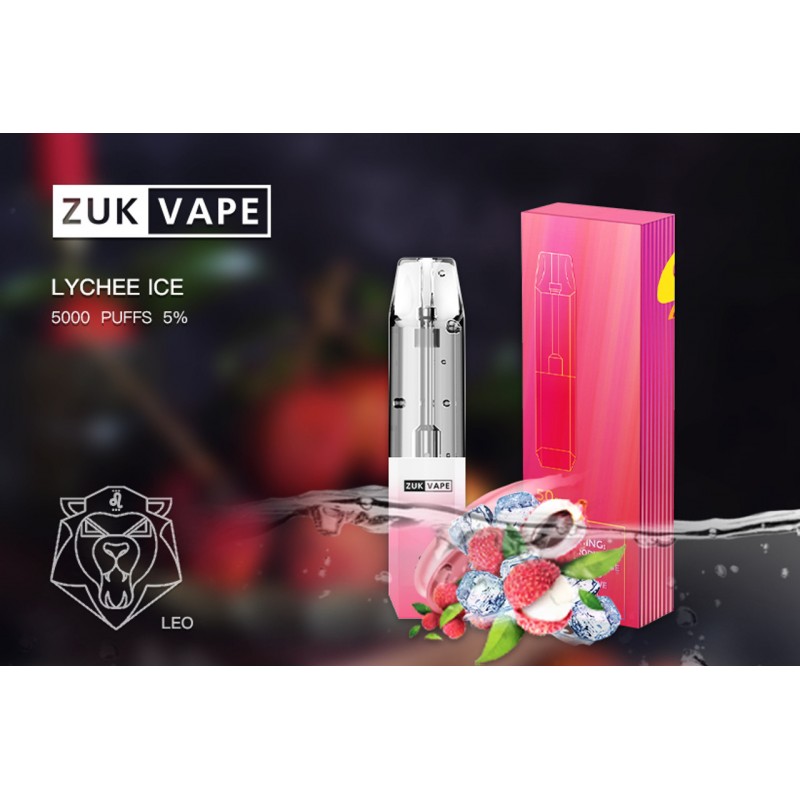 Lychee Ice 5% Nicotine  5,000 Puffs Rechargeable D...