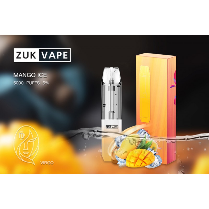 Mango Ice 5% Nicotine   5,000 Puffs Rechargeable D...