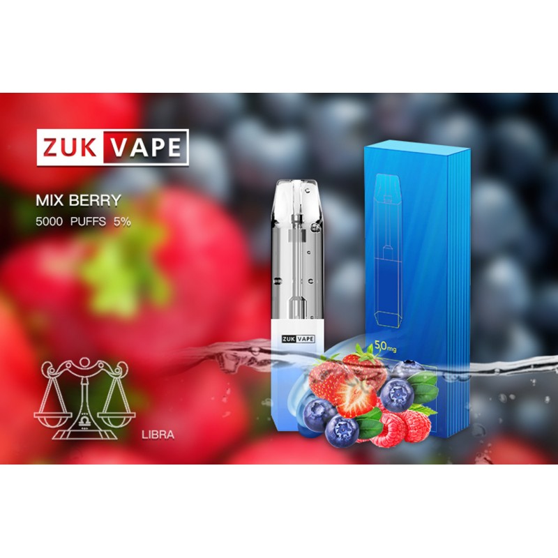 Mix Berry 5% Nicotine   5,000 Puffs Rechargeable D...