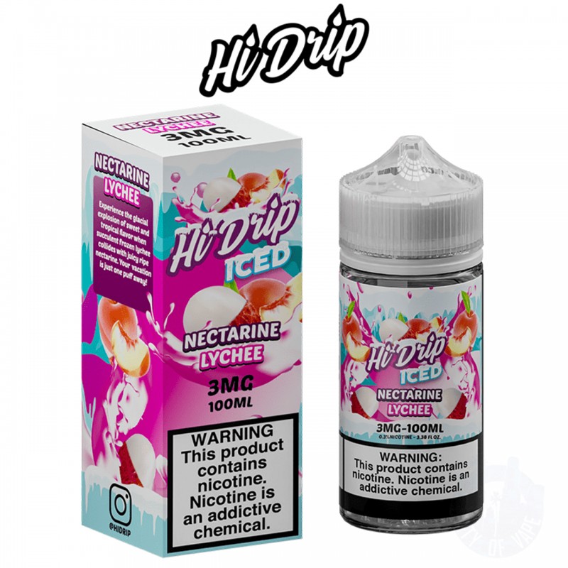 ICED NECTARINE LYCHEE BY HI DRIP E-LIQUID | 100 ML JUICY NECTARINE SWEET LYCHEE WITH MENTHOL FLAVOR E-JUICE