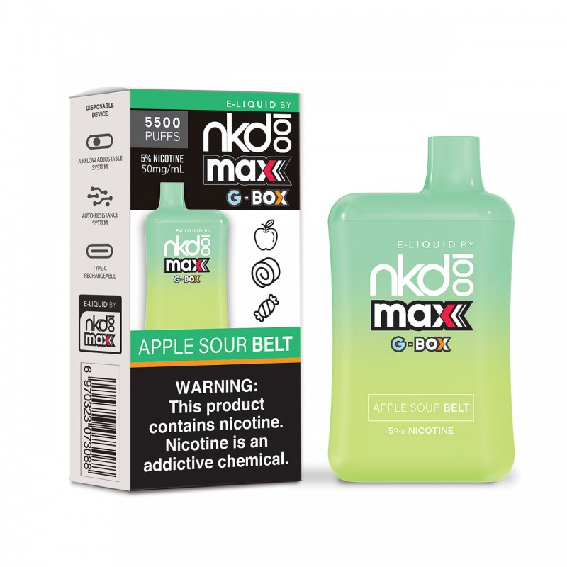 APPLE SOUR BELT by NKD 100 Max G-Box  5500 PUFF DI...