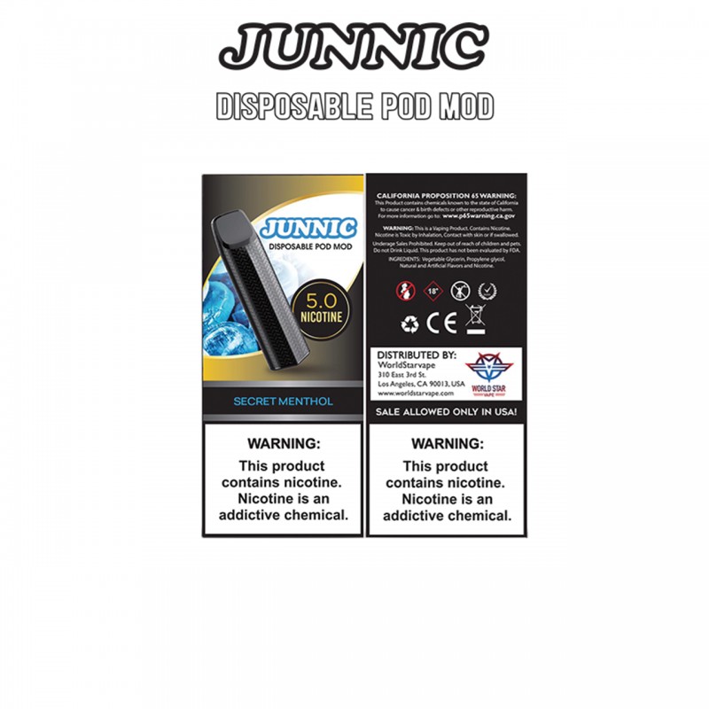 SECRET MENTHOL BY JUNNIC DISPOSABLE POD MOD WITH 5...