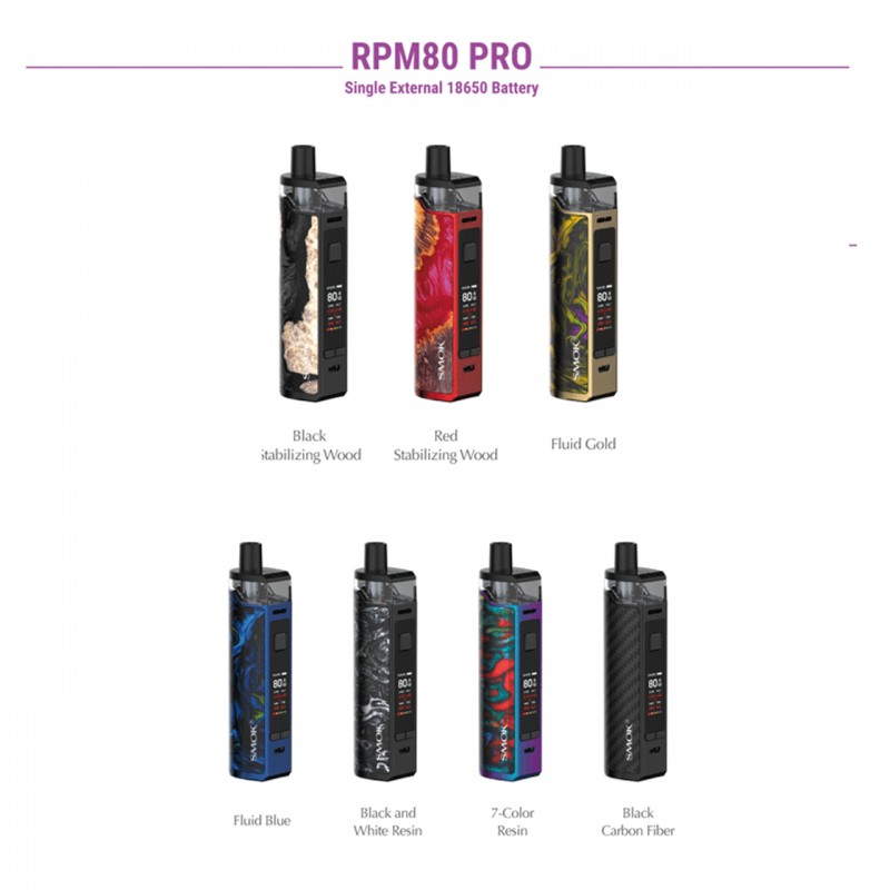 SMOK RPM80 PRO KIT | SINGLE EXTERNAL 18650 BATTERY